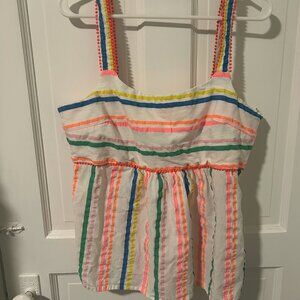 Boden Size 12 Rainbow Stripe Sleeveless Agnes Tank Top